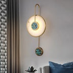Retro Marble Round Wall Lamp: Minimalist LED Indoor Lighting for Living Room, Bedroom, Study