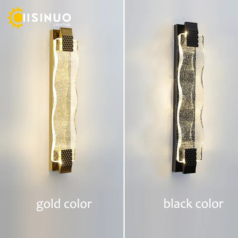 Crystal LED Wall Sconce: Luxury Gold Light Fixture for Home Decor