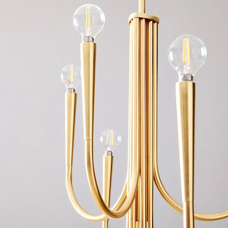 Nordic Gold Chandelier for Living Room Bedroom Attic Home Decor Luminaires