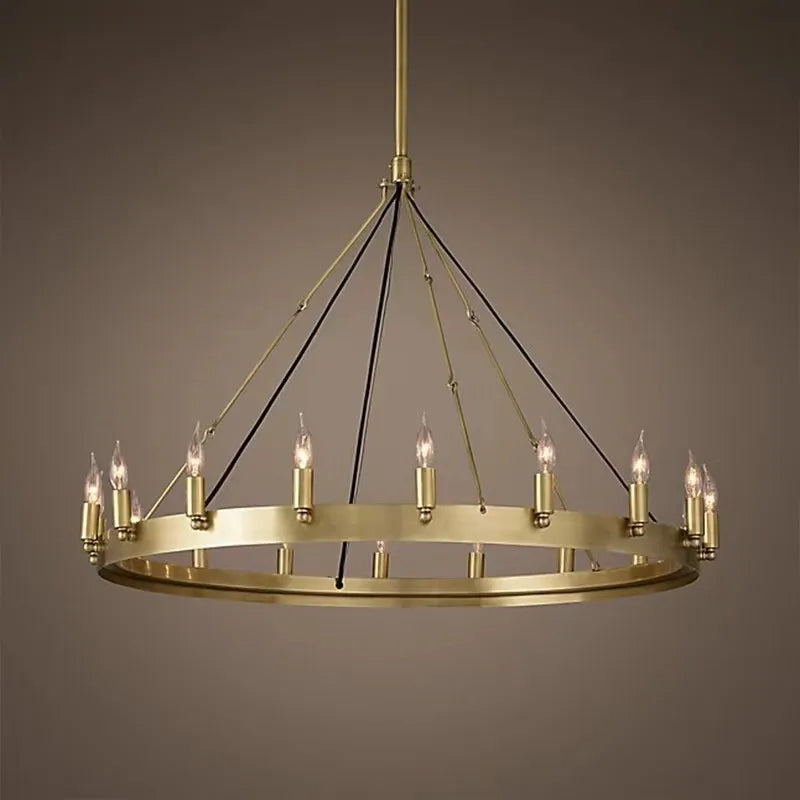 Vintage Iron Double Pendant Chandelier - Industrial LED Lighting for Home and Hospitality