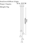 Nordic Revolving Crystal Chandelier for Living Room Dining Room Staircase