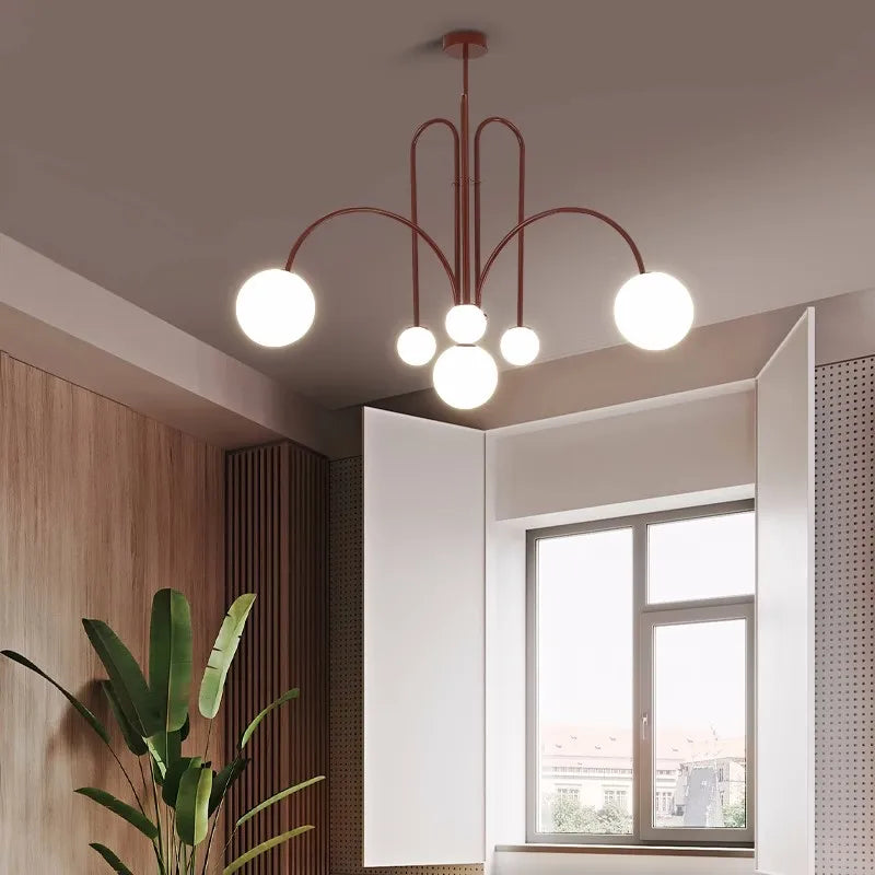 Modern Iron Glass Pendant Chandelier for Home Décor