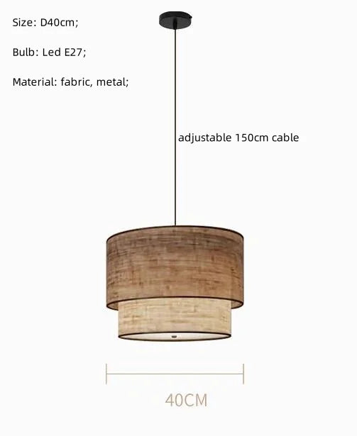 Wabi Sabi E27 LED Pendant Lights for Dining Room and Restaurant