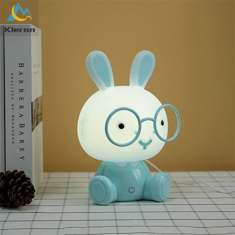 Rabbit LED Night Light for Kids' Room Decor Touch Switch Floor Lamp