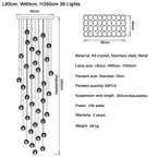 Crystal Ball LED Chandelier Pendant Light for Living Room Kitchen Lighting