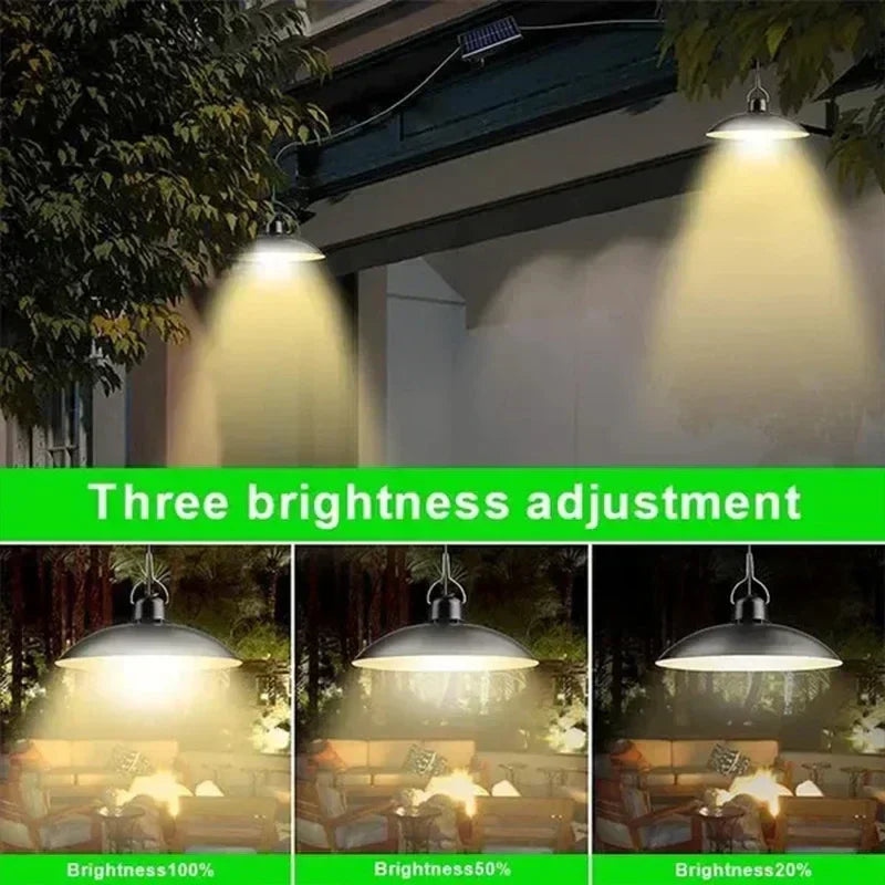 Solar Outdoor Double-head Pendant Light with Remote Control