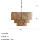 Nordic Hemp Rope Pendant Lights by - Minimalist E27 LED Chandeliers for Dining Room & Bedroom