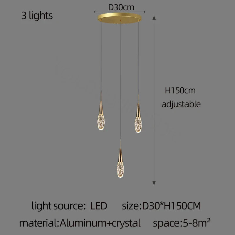 Crystal Penthouse Chandelier: Luxury Staircase Pendant Light for Modern Living Room & Loft