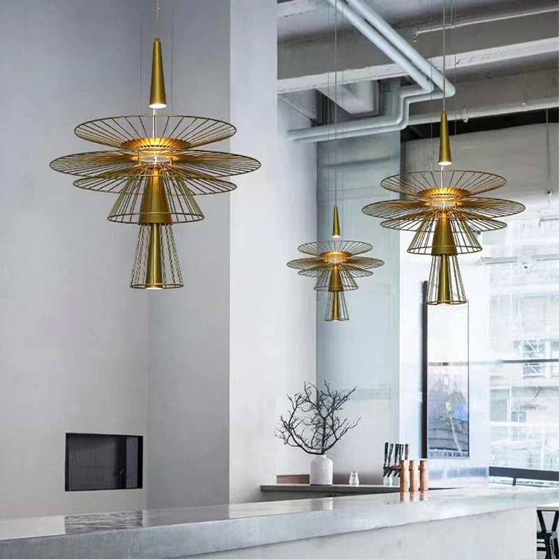 Metal Cord Pendant Chandelier for Loft Luxury Home Decor Lighting
