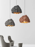 Rock Shape LED Chandelier - Nordic Resin Pendant Lamp for Living Room
