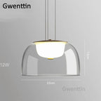 Glass Nordic Pendant Light: Modern LED Hanging Lamp for Home Decor