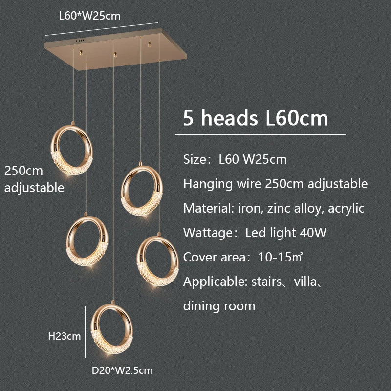 Circle Ring LED Chandelier Light for Luxe Living Spaces