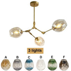 Molecular Design Glass Chandelier Ceiling Pendant for Luxury Living & Dining Rooms