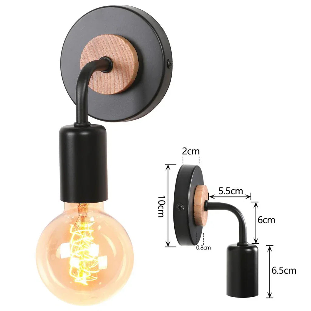 Industrial LED Wall Light Retro Loft Lamps E27 Iron Lampshade Sconce