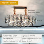 Luxury Crystal Light Chandelier: High-End Nordic Kitchen Living Room Home Decor