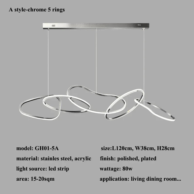 Rose Gold Maillon Pendant Light for Minimalist Dining Room Décor