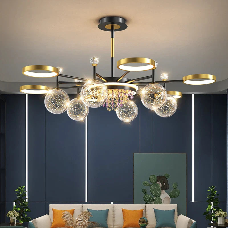 Nordic Glass Ball LED Ceiling Light for Bedroom Living Room Decoration Indoor Lighting