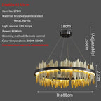 Luxury Modern Chandelier Circle Pendant Light for Living Room by Afralia™