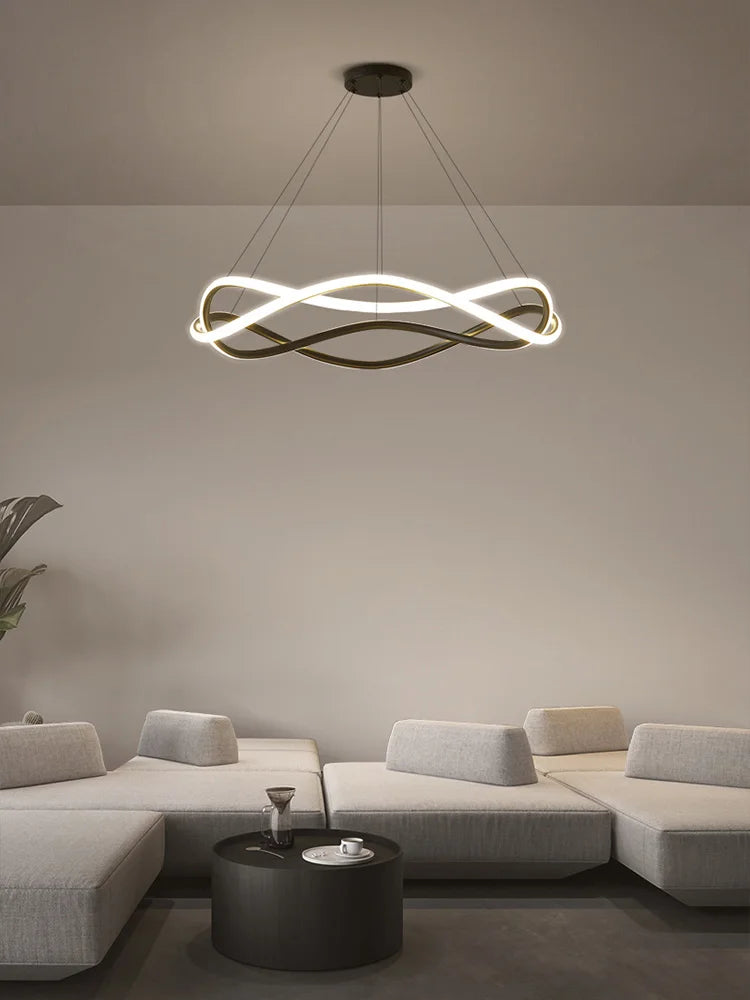 Nordic Circle Chandelier: Modern & Personalized Living Room Lighting
