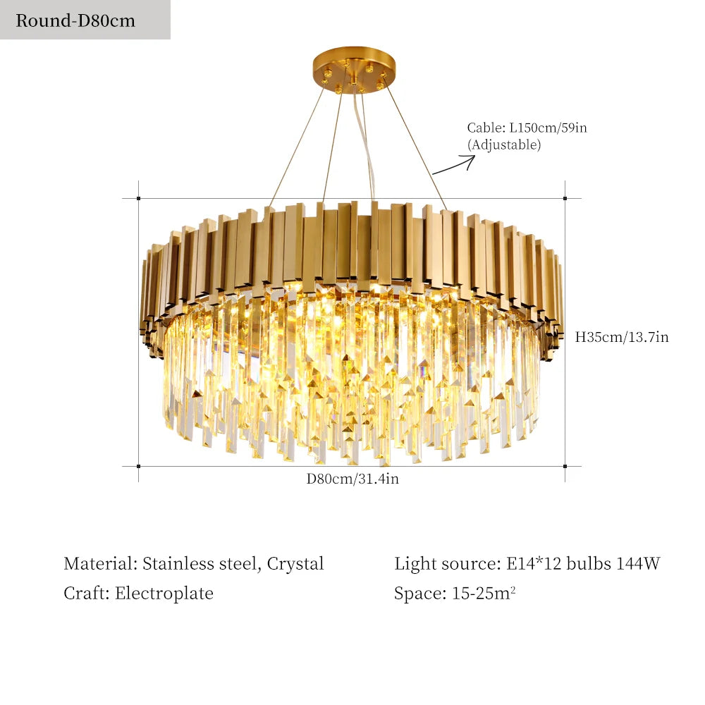 Classic Crystal Chandelier Pendant Light for Home Decor