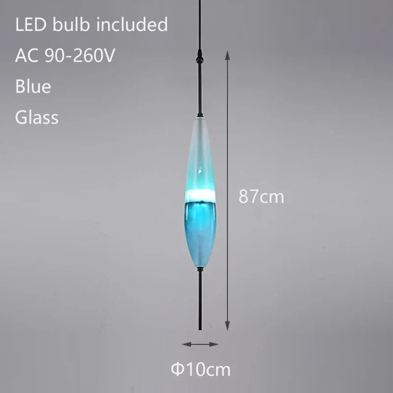 Night Flow Teardrop Glass Pendant Light in Blue - Italian Design Replica