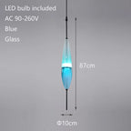 Night Flow Teardrop Glass Pendant Light in Blue - Italian Design Replica