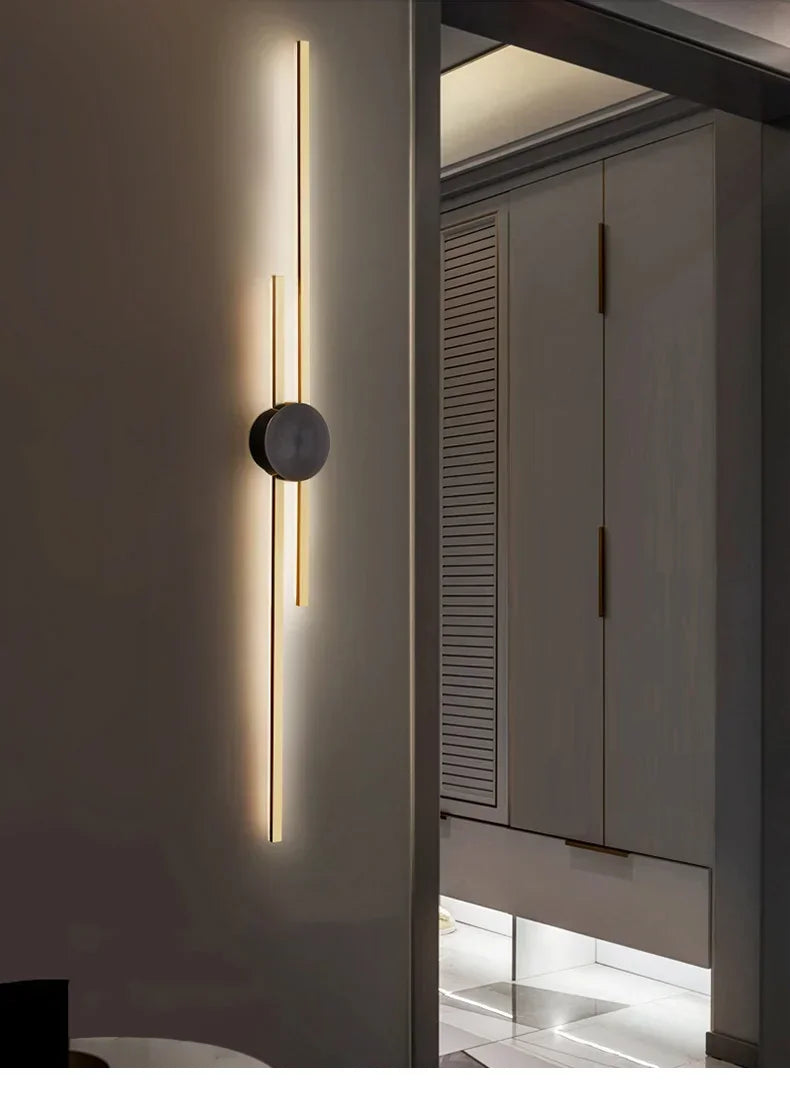 Minimalist Copper Wall Light for Bedroom and Living Room