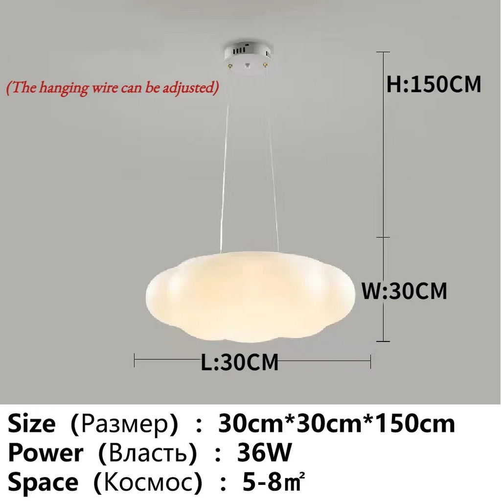 White Cloud LED Chandelier for Children's Room and Living Area