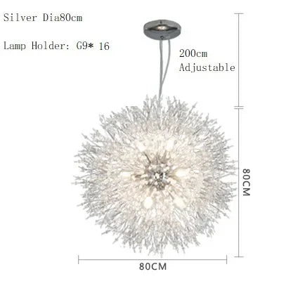 Dandelion Chandelier LED Pendant Lamp for Dining Room Bedroom Shops
