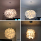 Feather Pendant LED Chandelier - Modern Bedroom Study Room Decoration