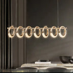 Gold Acrylic Circle Ring LED Pendant Chandelier
