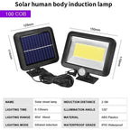 Solar Split Wall Lamp 3 Mode Motion Sensor Waterproof Garden Street Light