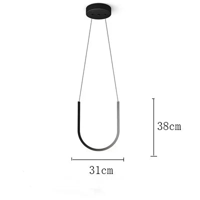 U-Shape LED Pendant Chandelier for Modern Minimalist Luxury Home Decor
