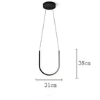 U-Shape LED Pendant Chandelier for Modern Minimalist Luxury Home Decor