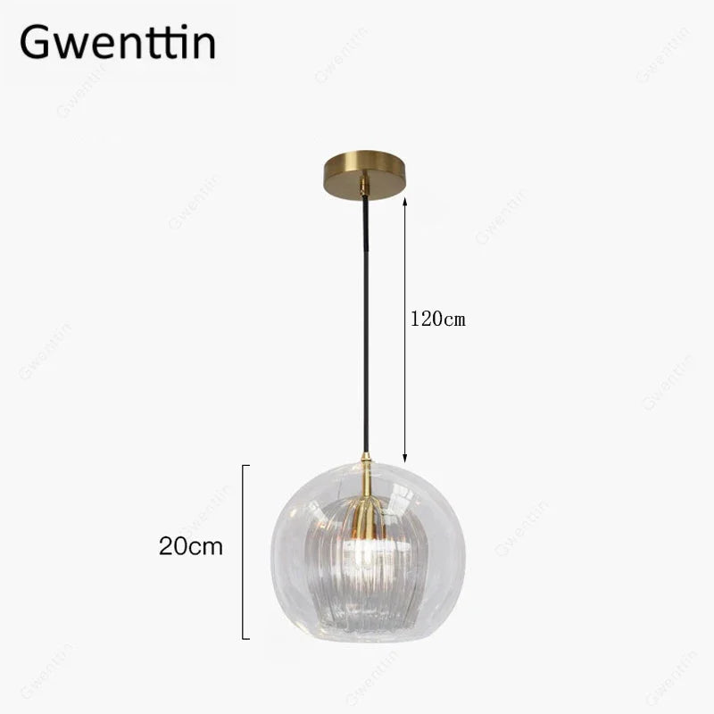 Nordic Glass LED Pendant Light for Modern Kitchen and Living Room