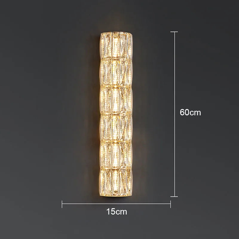 Crystal LED Wall Lamp for Living Room Aisle Bedroom Staircase Decoration