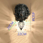 Lion Head Resin Wall Lamp: European Style Living Room Light for Home Décor