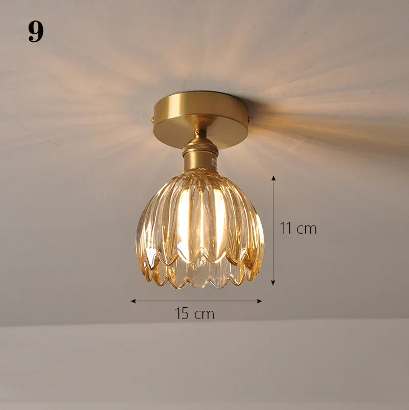 Glass Shade Pendant Ceiling Lamp for Kitchen Aisle Bedroom LED Lights Fixtures