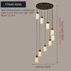 Chinese Style Spiral Staircase Chandelier for Villa & Restaurant, LED Lamps