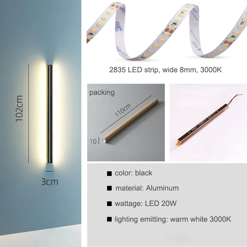 Nordic Minimalist LED Wall Lamp for Modern Indoor Lighting.