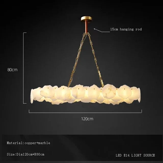 Marble Chandelier: Luxury Bauhaus Light for Bedroom Living Room Kitchen Island