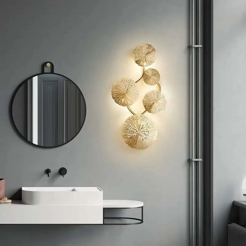 Nordic Lotus Leaf Wall Light: LOFT Industrial Retro Sconce, Living Room Bedroom Aisle Lamp