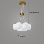 Moon Lampshade Chandelier: 3D Printed LED Hanging Light for Home Decor
