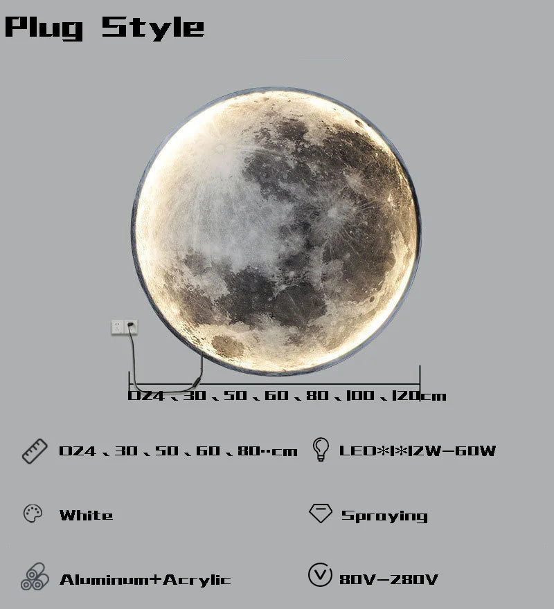 Moon LED Wall Lamps: Modern Indoor Lighting for Bedroom, Living Room, Hall Decoration.