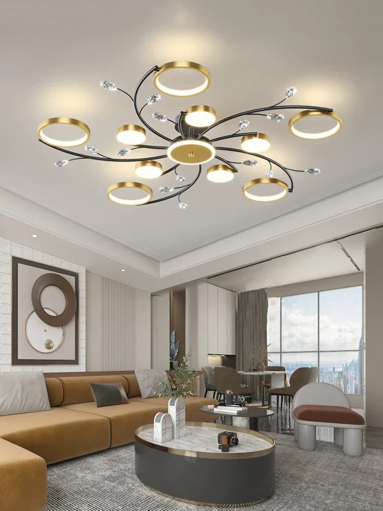 LED Chandelier: Modern Whole House Indoor Lighting for Bedroom, Living Hall, and Dining Room