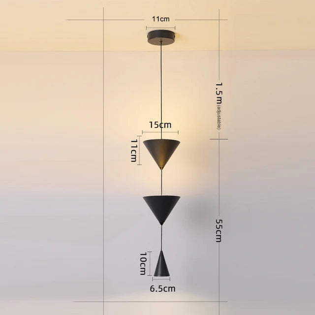 Modern Minimalist Porch Bedroom Lamp Creative Conical Small Chandelier