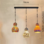 Turkish Mosaic Chandelier: Colorful Stained Glass Pendant Lamp