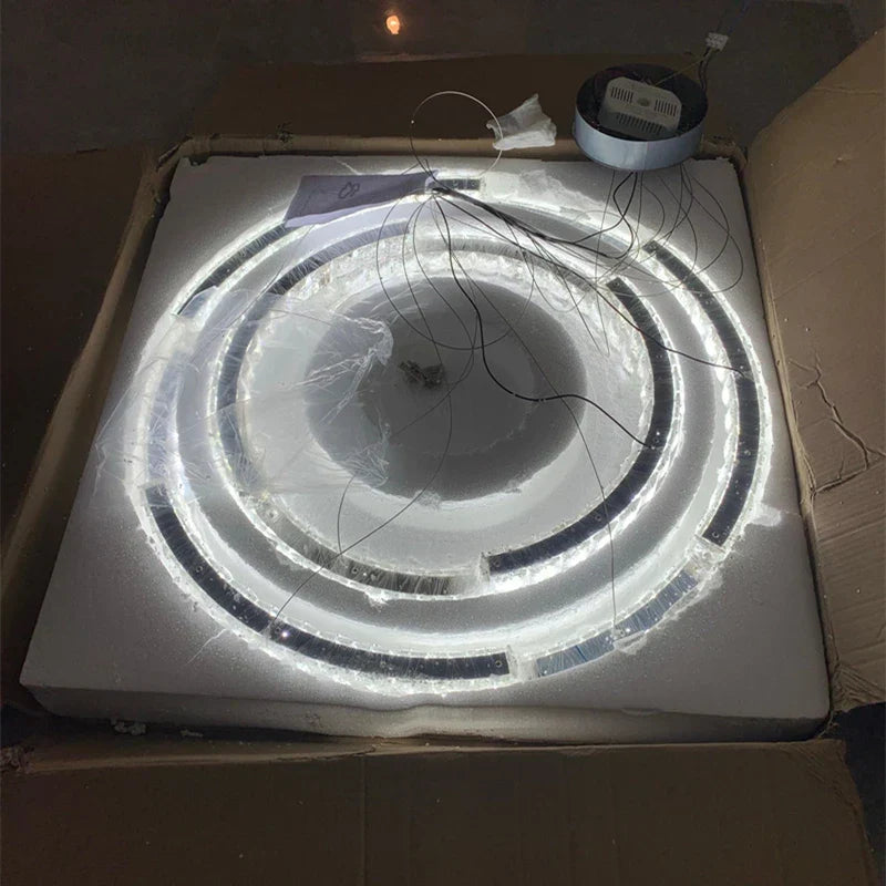 Crystal Ceiling Chandelier: Modern Stainless Steel LED Indoor Lighting for Living Room & Bedroom