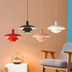 Metal Umbrellas LED Pendant Light: Modern Gradient Colourful UFO Design