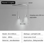 Long Tube LED Pendant Light for Bedside, Dining Room, Bar - Modern Minimalist Design